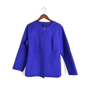 Talbots purple button front blazer jacket coat wool 16p